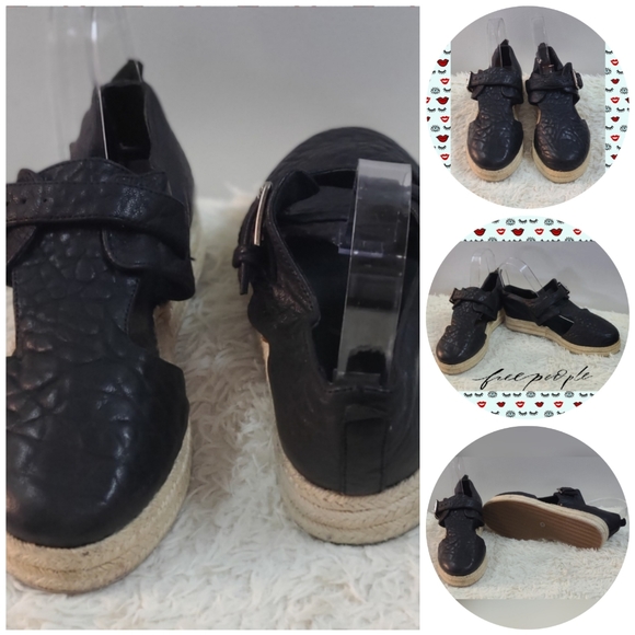 FREE PEOPLE  PEBBLE GRAIN LEATHER ESPADRILLED - Picture 4 of 5